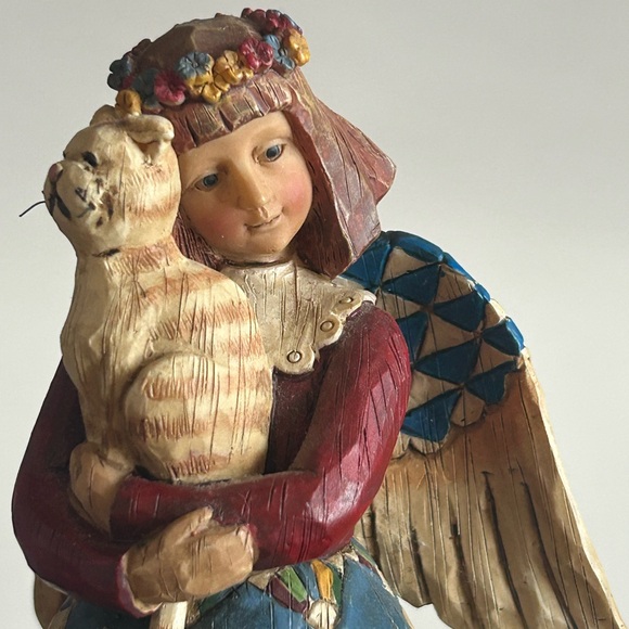 Jim Shore 2002 Angel With Kitten Cat Heartwood Creek Statue Figurine Decor - Picture 8 of 9